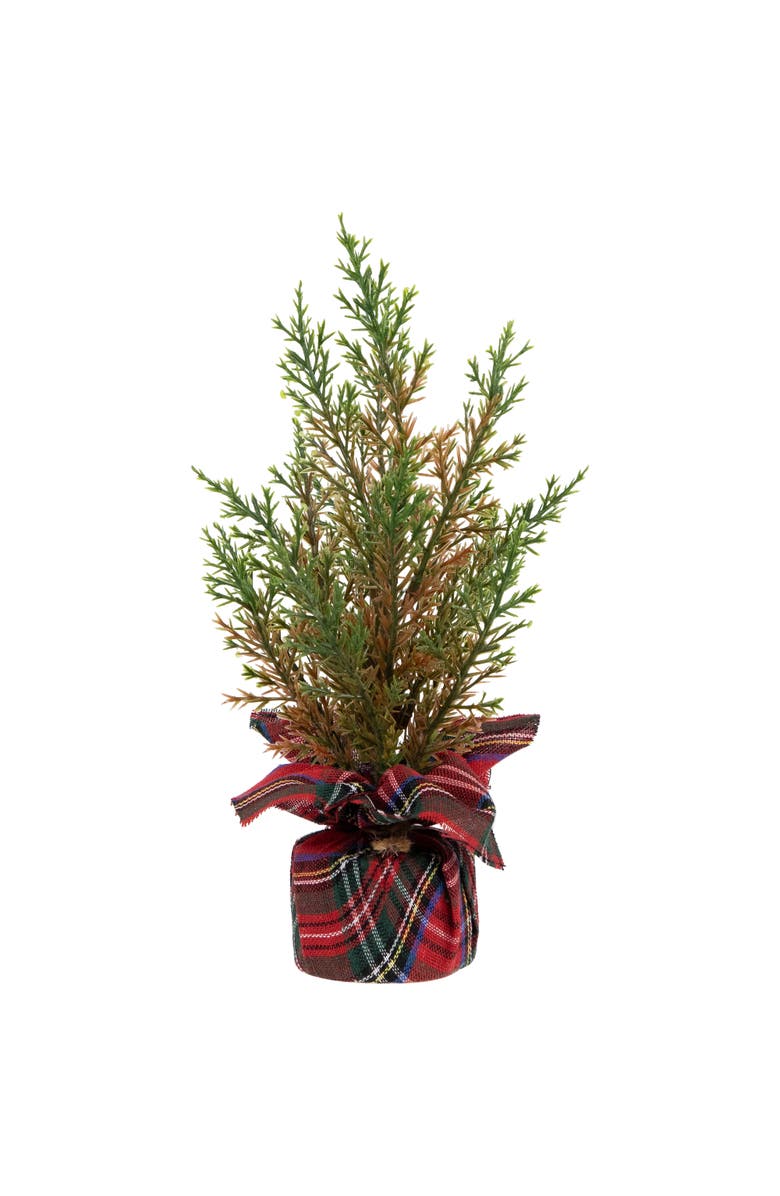 Northlight Mini Cedar Artificial Christmas Trees - 10" - Set of 3, Alternate, color, Red