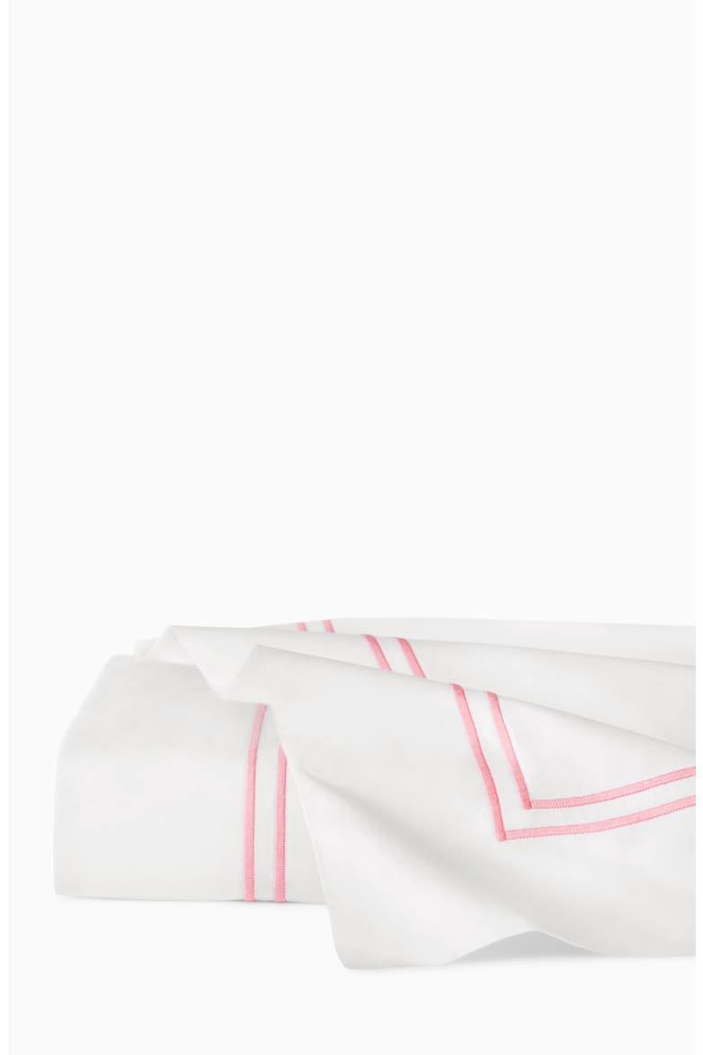 Grande Hotel Cotton Flat Sheet, Main, color, WHITE/PINK