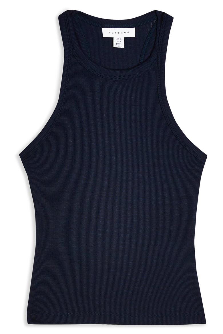 Racerback Tank Top, Alternate, color, NAVY BLUE