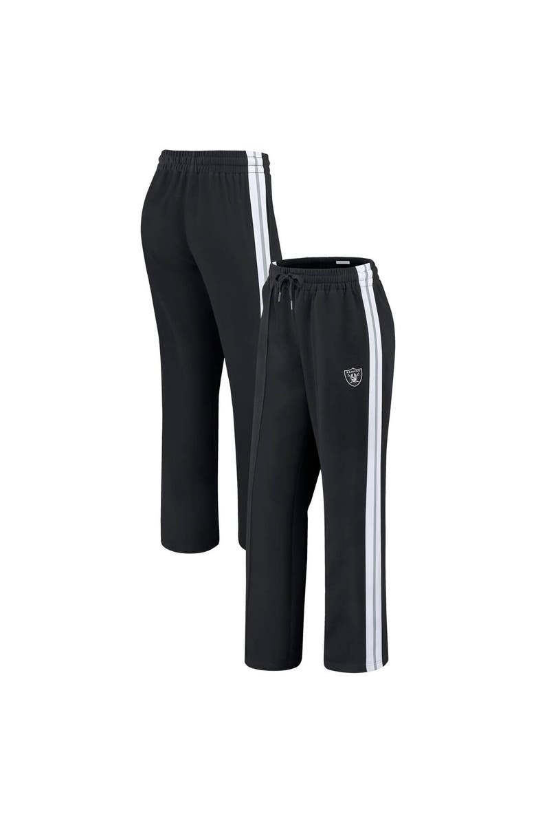 WEAR by Erin Andrews Women's WEAR by Erin Andrews Black Las Vegas Raiders Color-Block Straight Leg Pants, Alternate, color, Black
