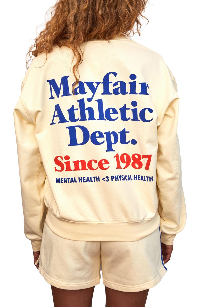 THE MAYFAIR GROUP Athletic Department Notch Neck Graphic Sweatshirt, Alternate, color, Yellow