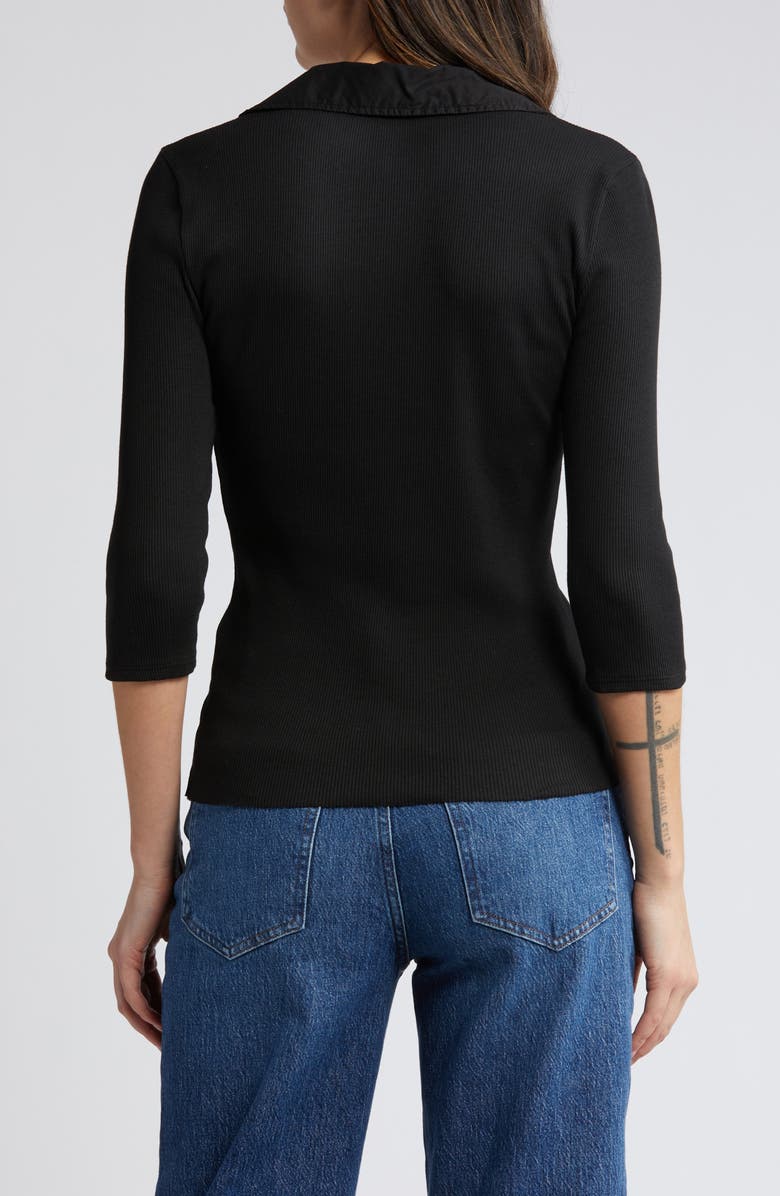 Nation LTD Hollace Three-Quarter Sleeve Johnny Collar Polo, Alternate, color, 