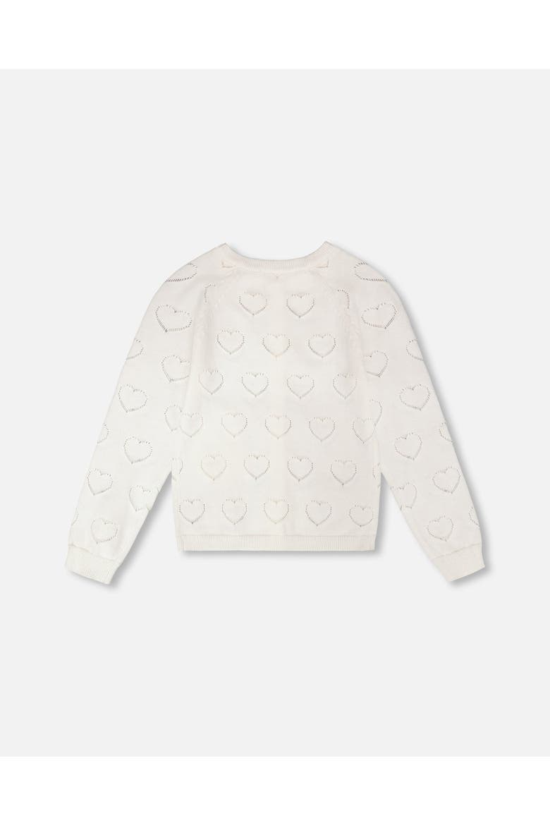 Pointelle Knit Long Sleeve Cardigan, Alternate, color, Off-White