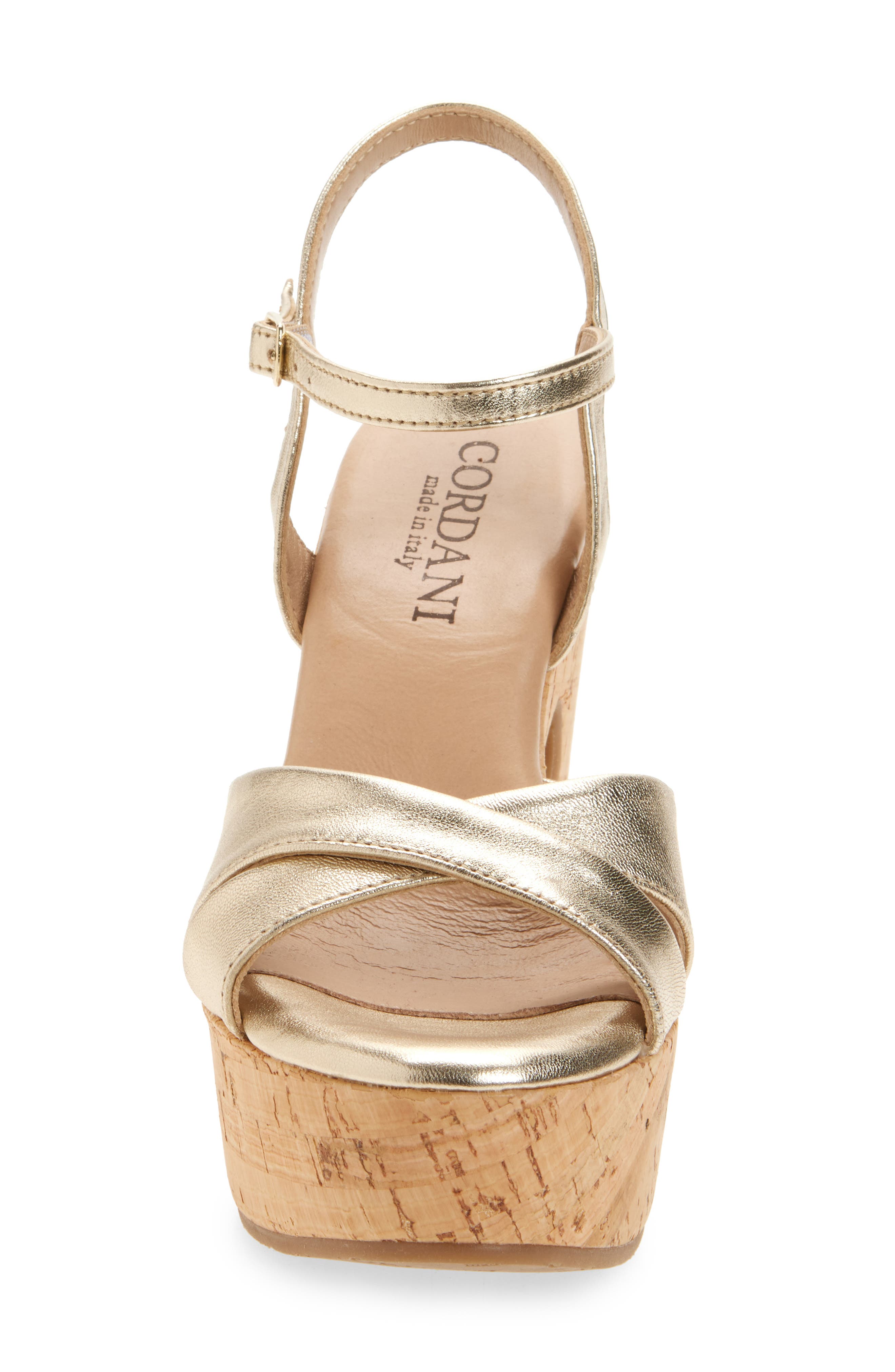 Cordani Rory Ankle Strap Platform Sandal, Alternate, color, Platino Leather