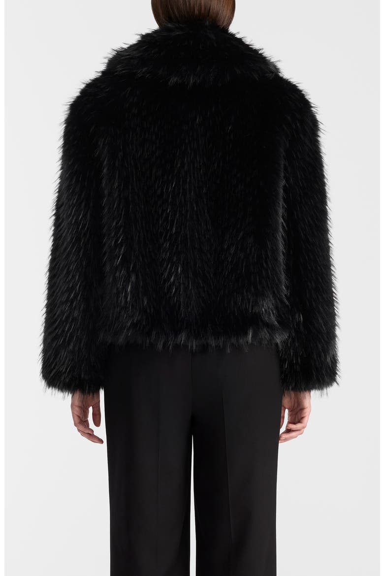 Nanny Faux Fur & Wool Jacket, Alternate, color, BLACK