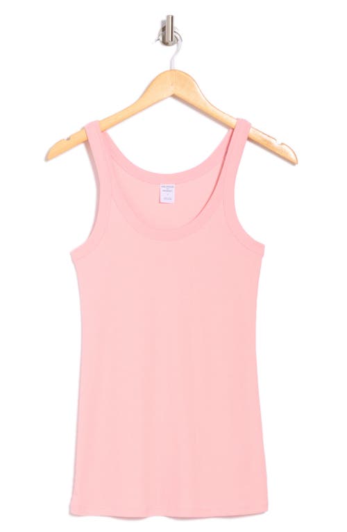 Melrose And Market Rib Scoop Neck Tank In Pink Coral