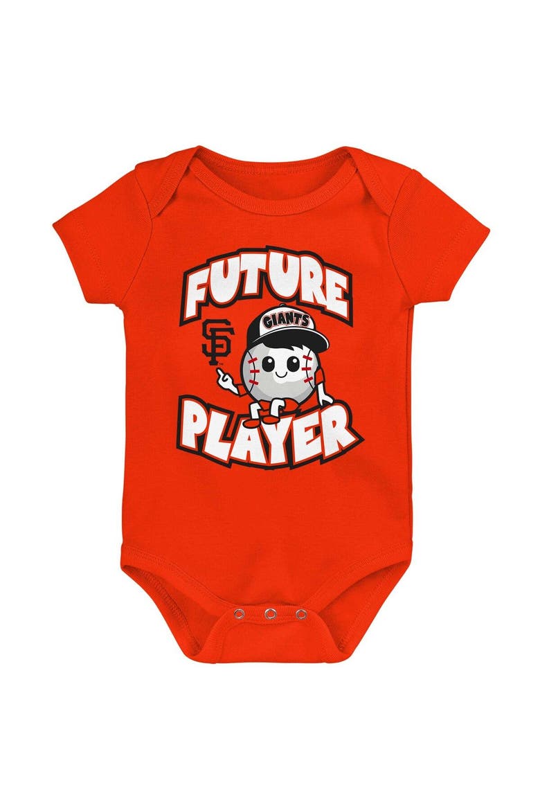 Infant Orange/Black/White San Francisco Giants Minor League Player Three-Pack Bodysuit Set, Alternate, color, Orange