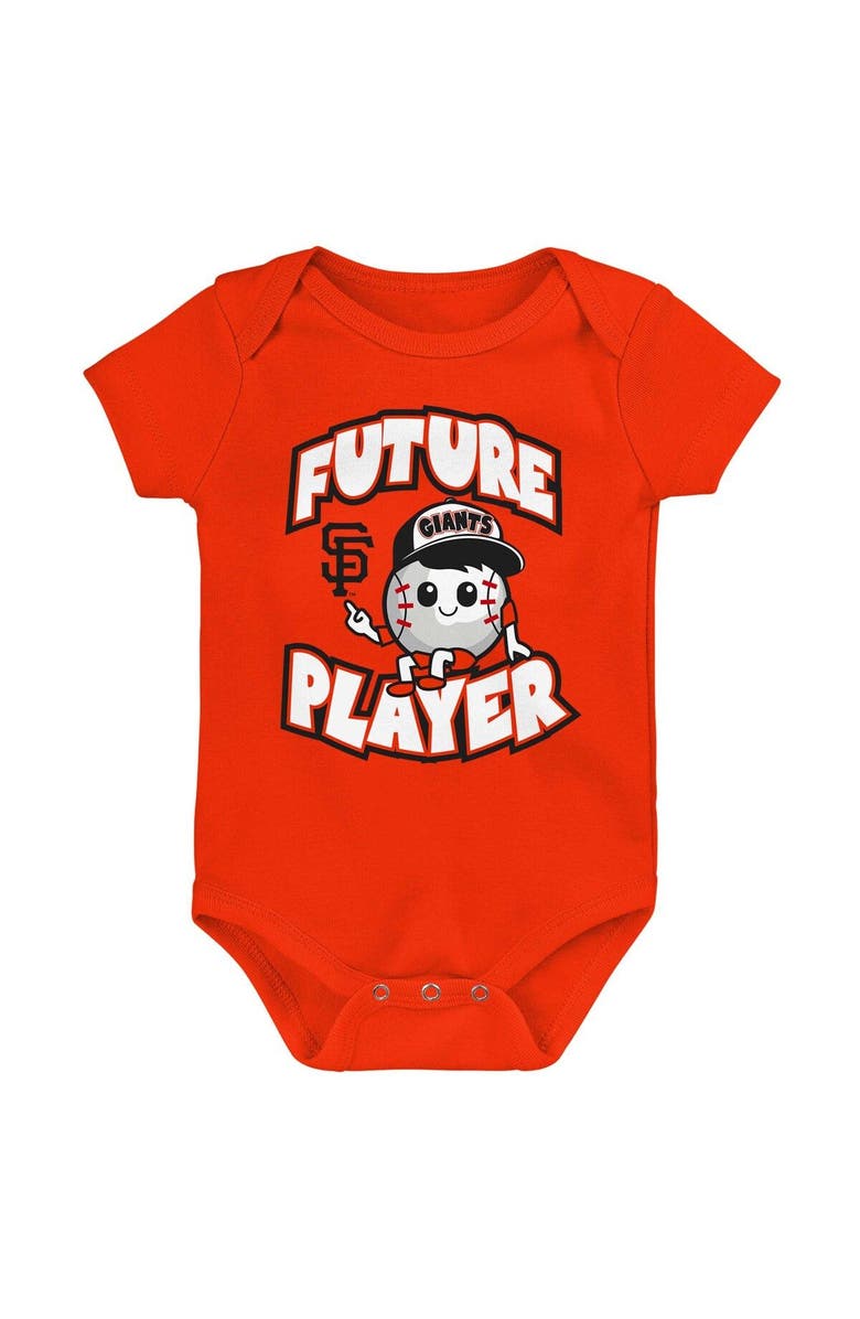Outerstuff Infant Orange/Black/White San Francisco Giants Minor League Player Three-Pack Bodysuit Set, Alternate, color, Orange