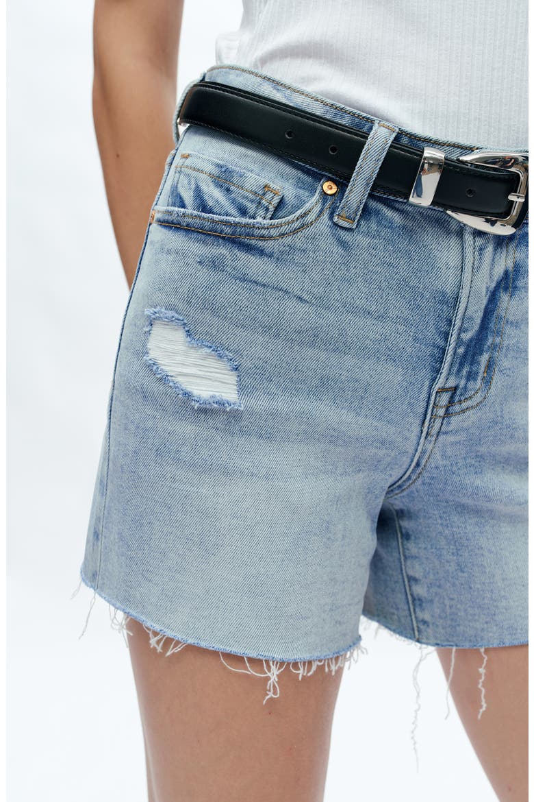Ava Cutoff Denim Shorts, Alternate, color, WAVE