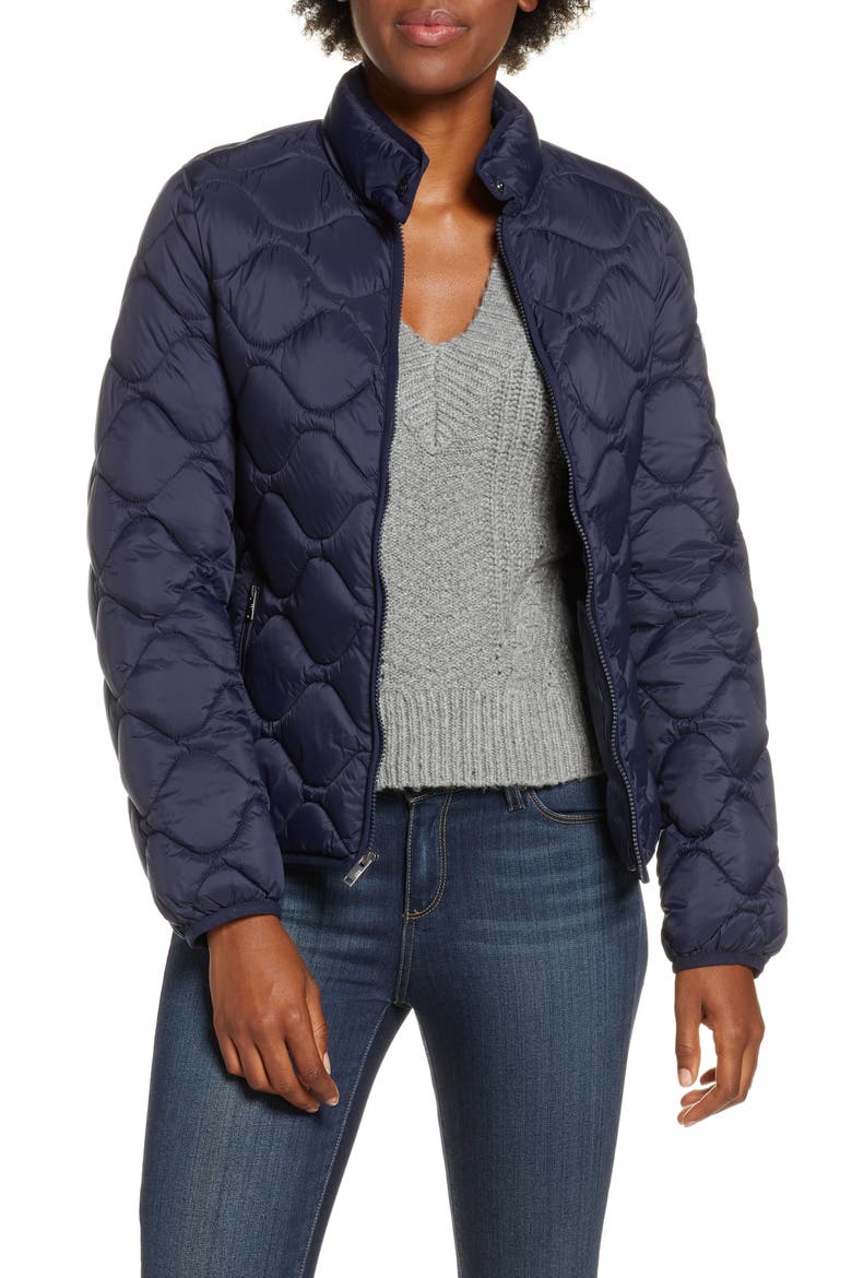 Selda Packable Water Resistant Quilted Jacket, Main, color, NAVY
