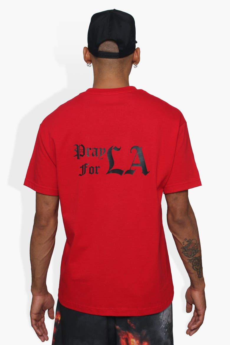 Times Pray For LA Tee, Alternate, color, red