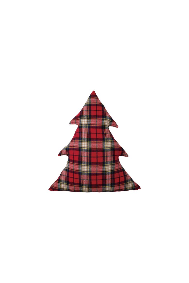 Plaid Patchwork Tree Pillow in Cotton Blend, Main, color, Multicolor