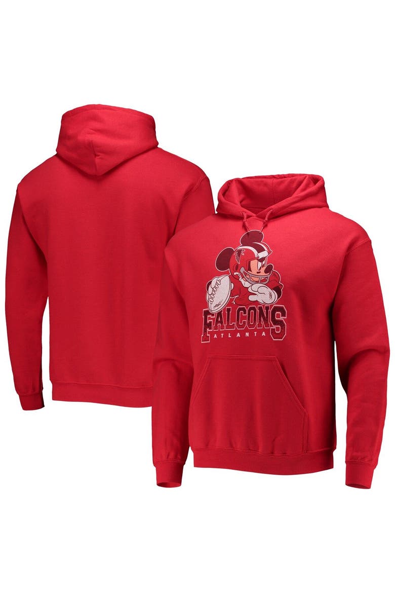 Men's Junk Food Red Atlanta Falcons Disney Mickey Quarterback Pullover Hoodie, Main, color, Red