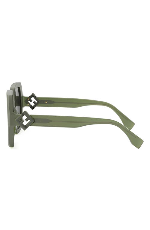Fendi Fe40139i Ff Diamonds 93p Verde Chiaro Sunglasses In Green