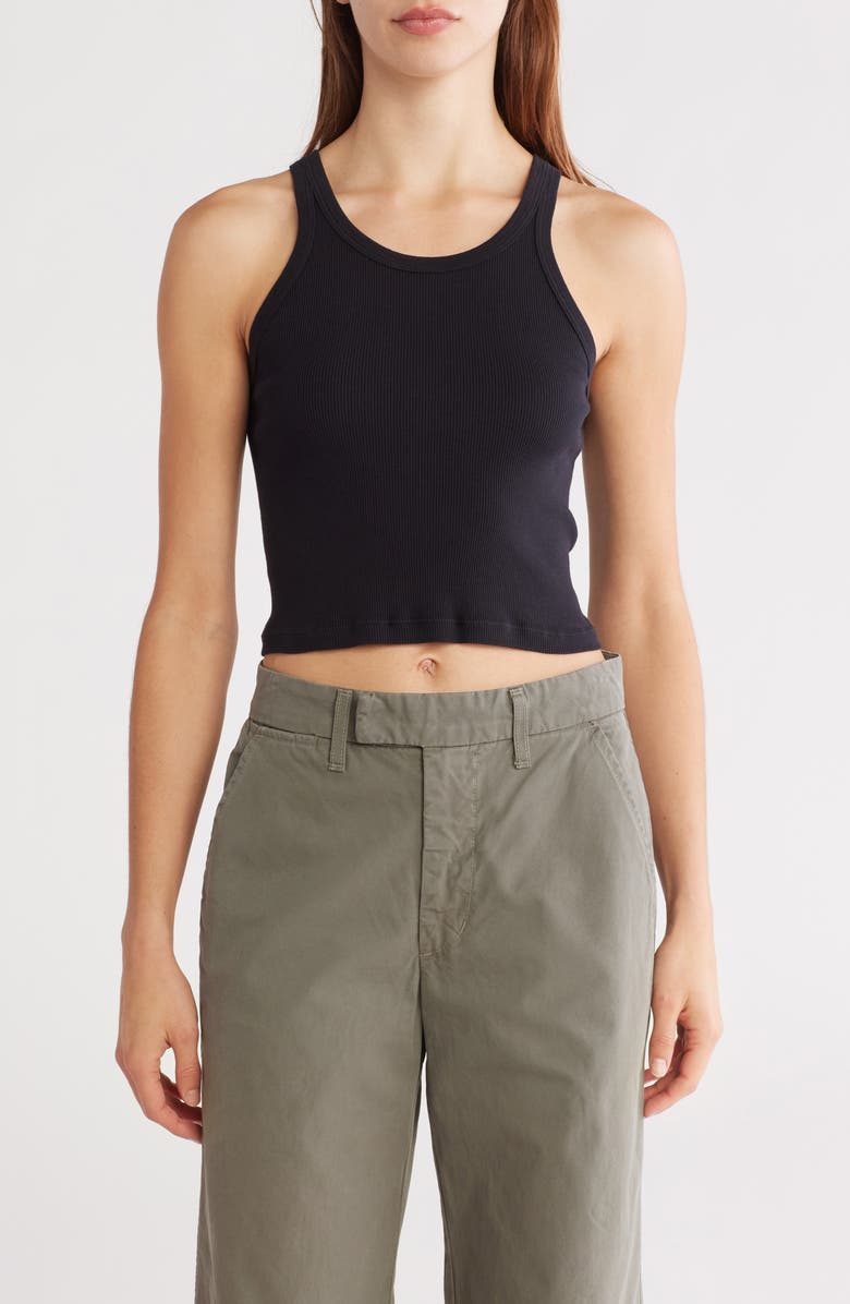 SLVRLAKE Cotton Ribbed Crop Tank, Main, color,