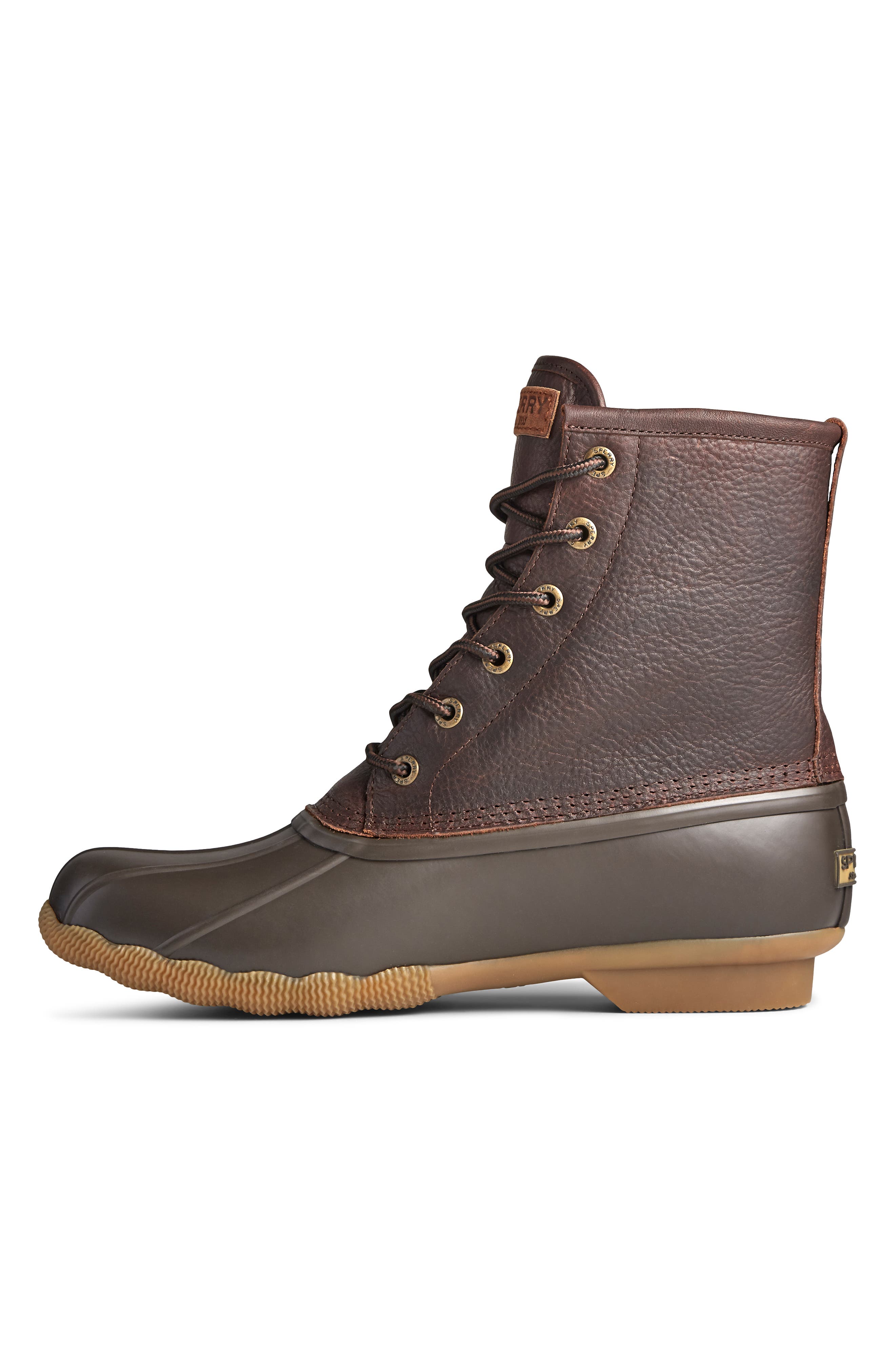 Saltwater Duck Waterproof Rain Boot, Alternate, color, TAN/ BROWN