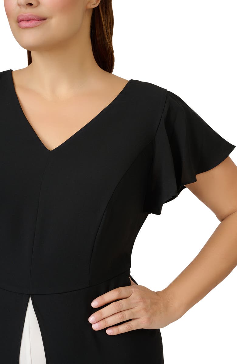 Adrianna Papell Crepe Overlay Jumpsuit, Alternate, color, 