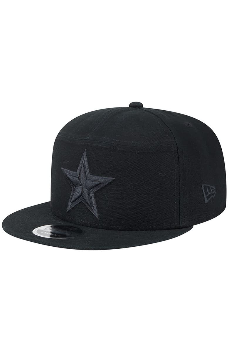 New Era Men's New Era Black Dallas Cowboys Adventure Canvas Split Panel 9FIFTY Snapback Hat, Main, color, 