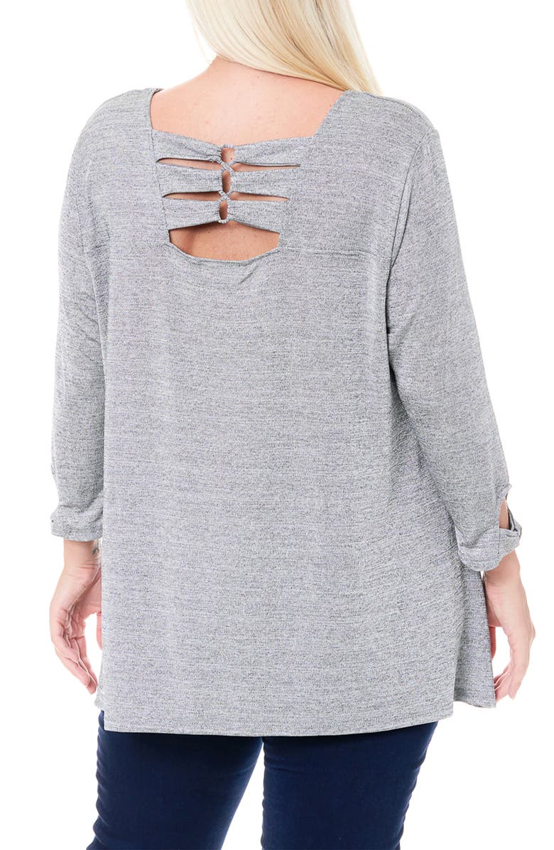 Single Thread Tie Back Detail Hacci Tunic Top, Alternate, color,