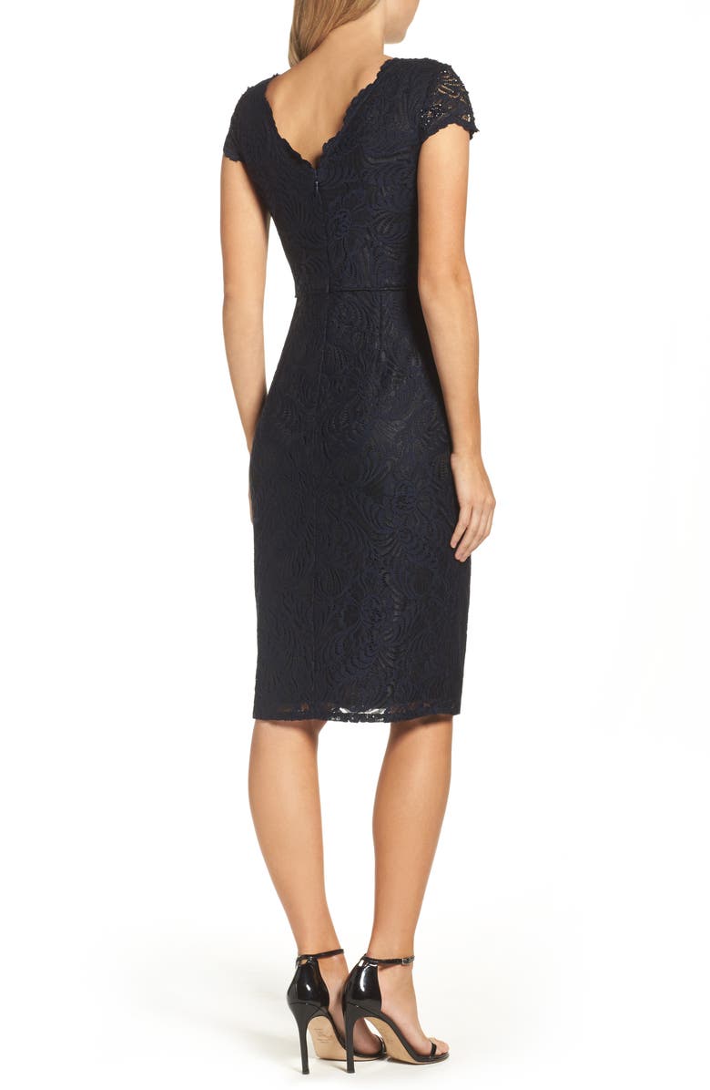 Adrianna Papell Sequin Lace Sheath Dress, Alternate, color, 