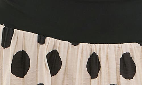 Socialite Off-the-shoulder Mix Media Midi Dress