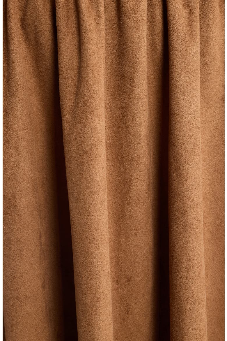 The Noa Faux Suede Midi Dress, Alternate, color, BROWN