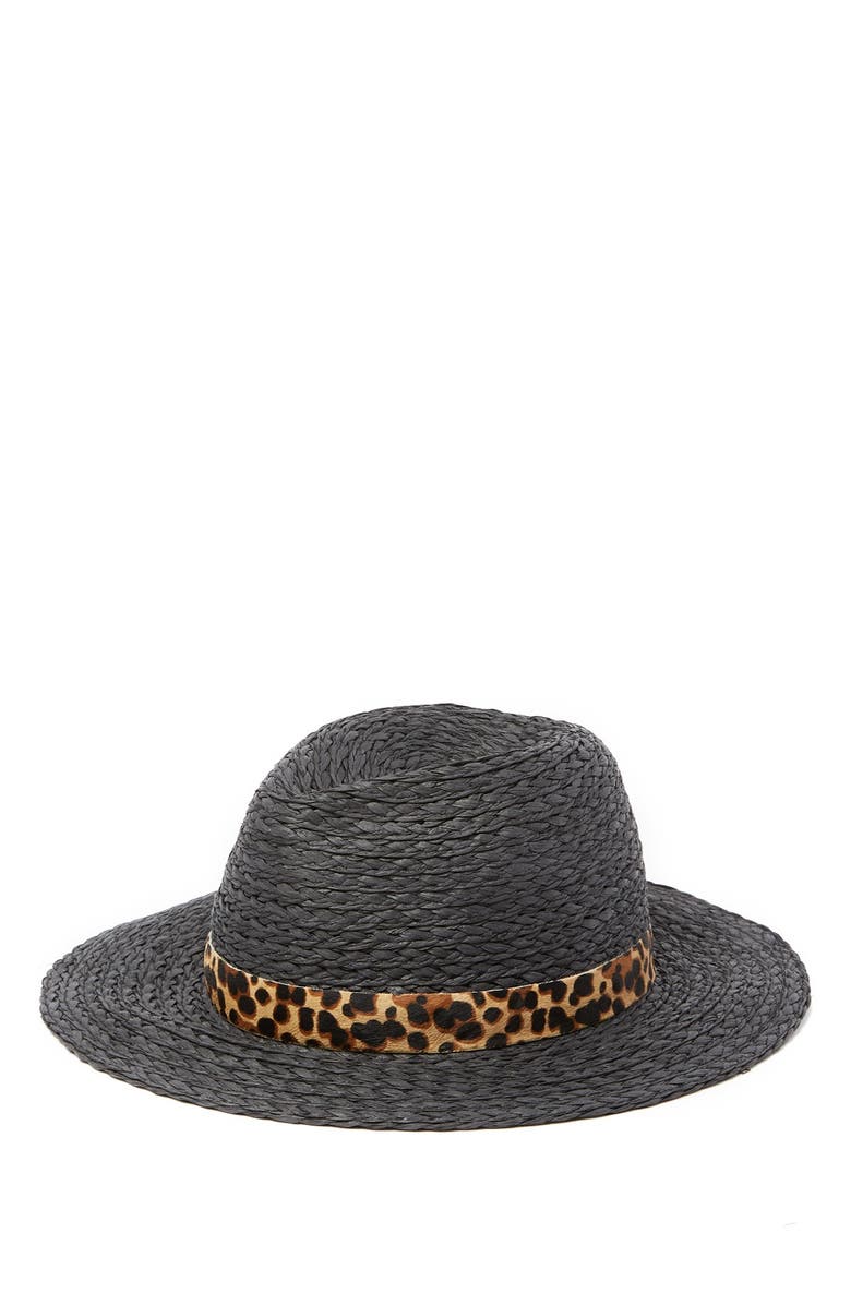 Vince Camuto Genuine Calf Hair Banded Panama Hat, Main, color, 