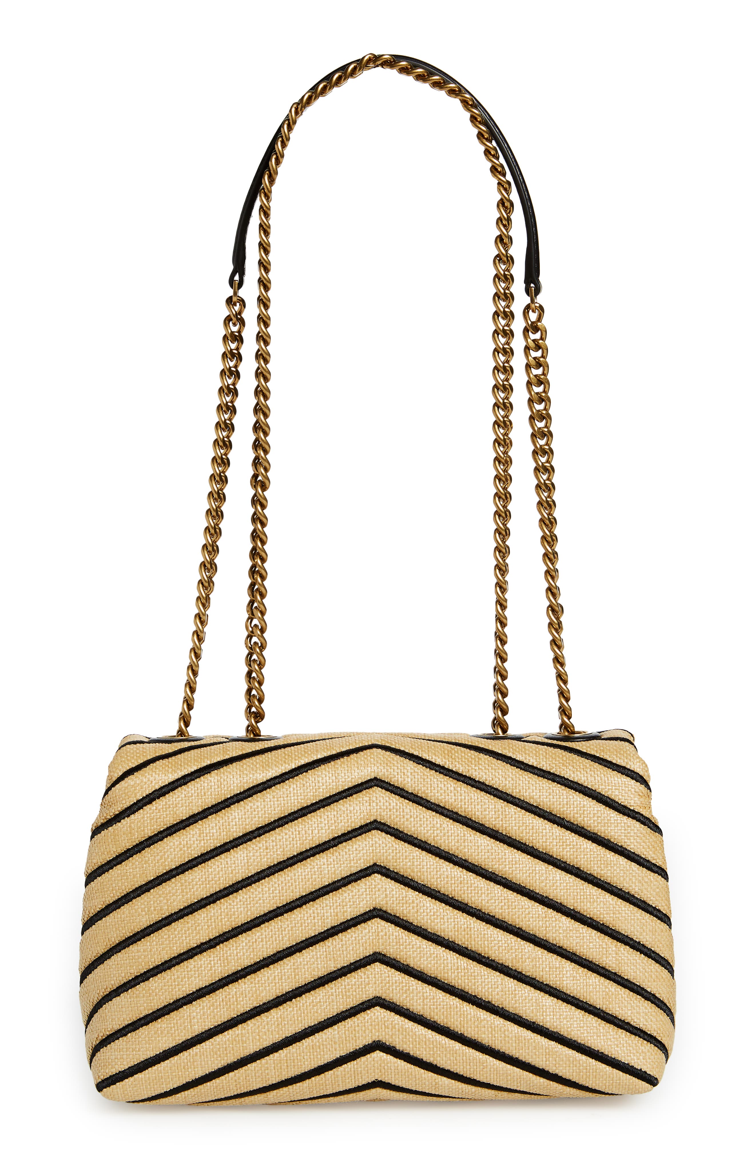 Tory Burch Kira Chevron Small Straw Convertible Shoulder Bag, Alternate, color, 