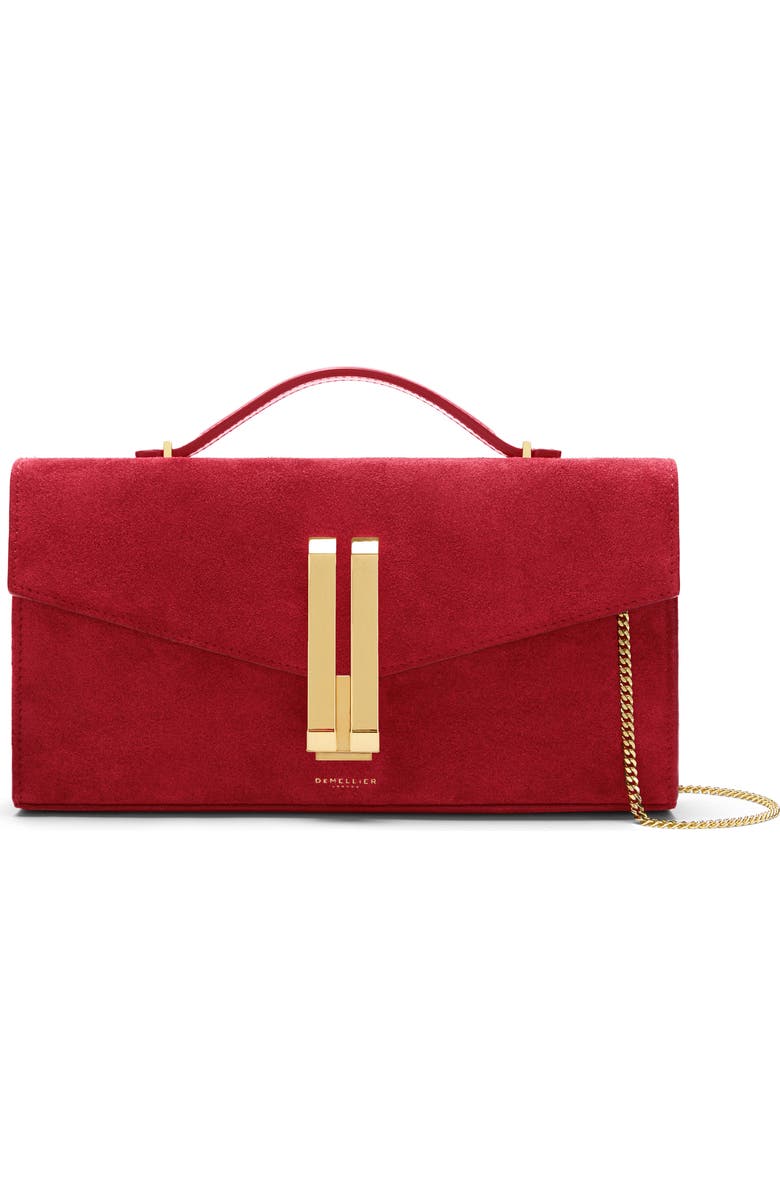 DeMellier Vancouver Leather Clutch, Main, color, Berry Red/ Berry Red