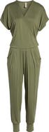 Loveappella Short Sleeve Wrap Top Jumpsuit