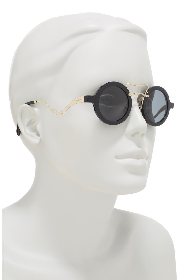 39mm Round Sunglasses, Alternate, color, BLACK / GREY