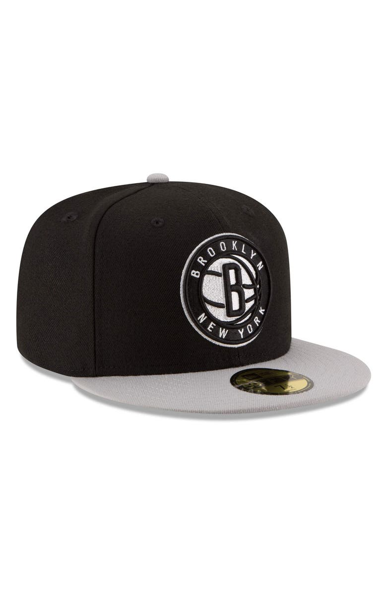 New Era Men's New Era Black/Gray Brooklyn Nets Official Team Color 2Tone 59FIFTY Fitted Hat, Alternate, color, 