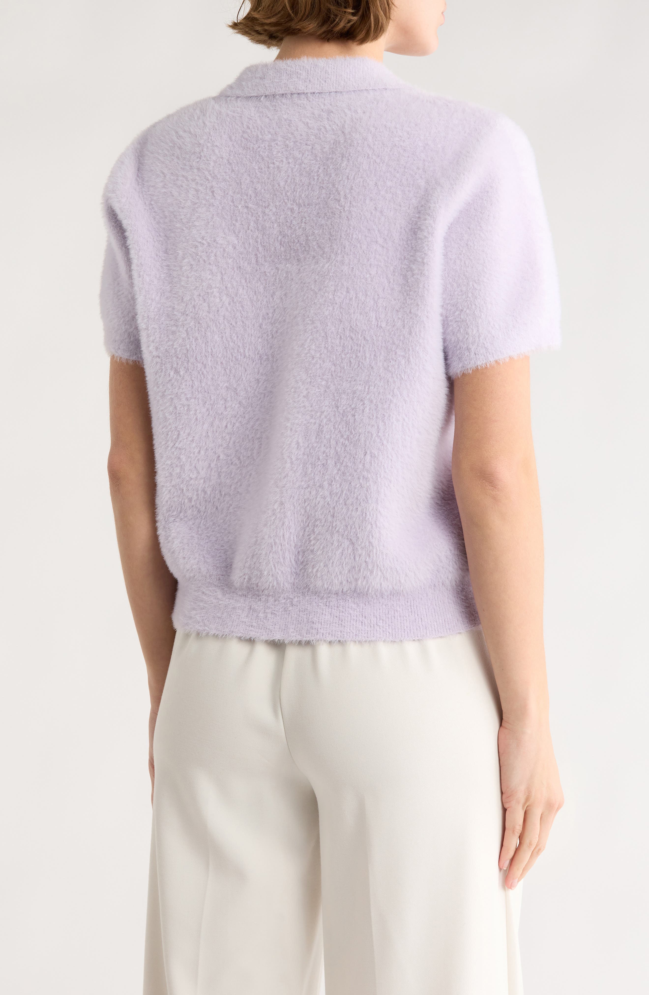Eyelash Knit Polo Sweater - image 4