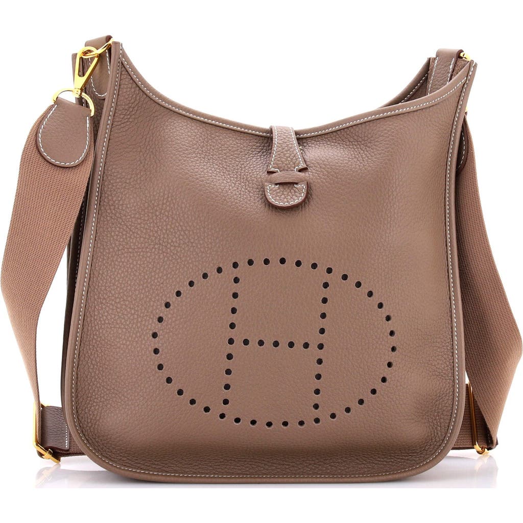 Pre-owned Hermes Hermes Evelyne Bag Gen Iii Clemence Pm In Brown