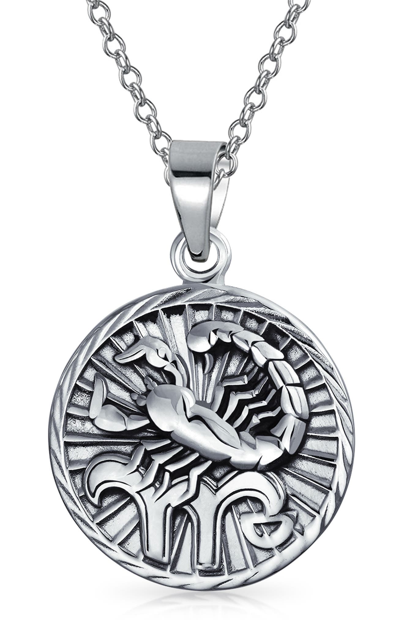 BLING JEWELRY Zodiac Medallion Pendant Necklace