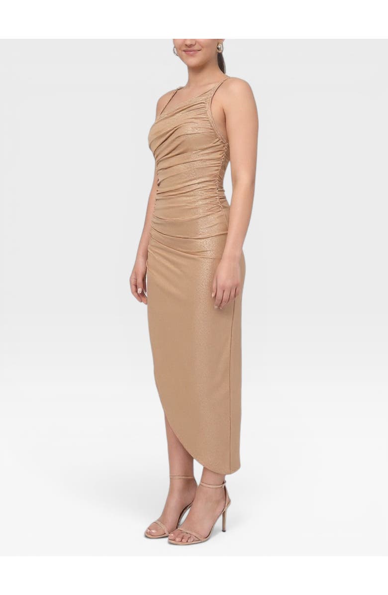 RACHEL Rachel Roy Athena Asymmetric Braided Midi Dress, Alternate, color, Buff Nude