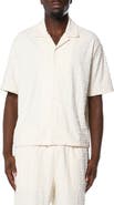 PURPLE BRAND Cotton Blend Terry Button-Up Camp Shirt