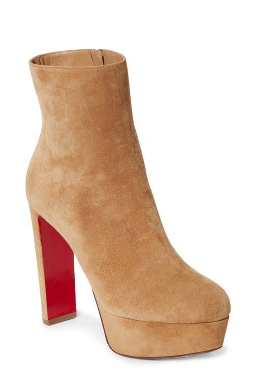 Christian Louboutin Loo Platform Bootie In Brown