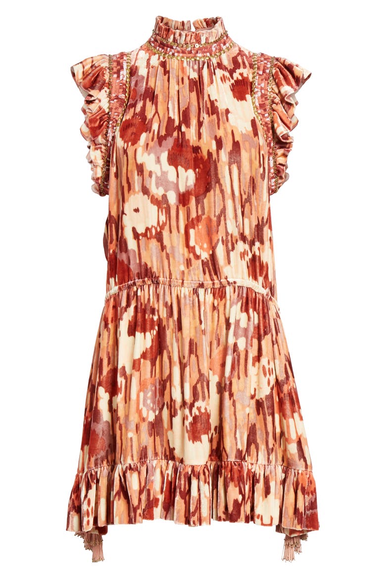 Penny Velvet Minidress, Alternate, color, ROSE
