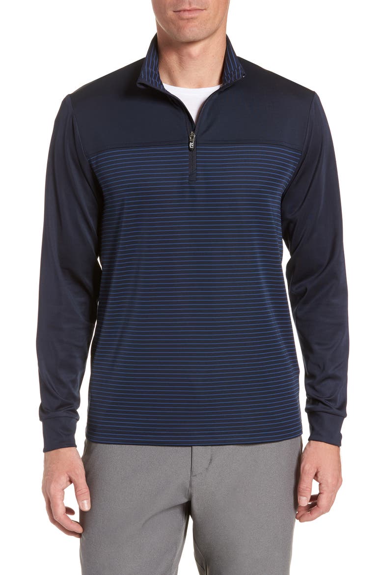 Traverse Stripe Quarter Zip Pullover, Main, color, LIBERTY NAVY