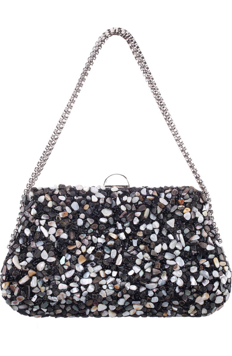 Nina Cheer Embellished Clutch, Main, color, Black Multi