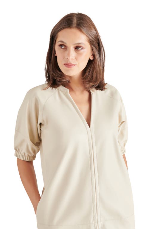 Steve Madden Jane Faux Leather Minidress In Neutral