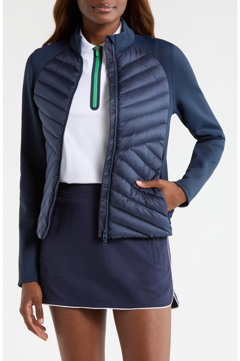 Hybrid Quilted V-Down Golf Jacket, Main, color, TWILIGHT