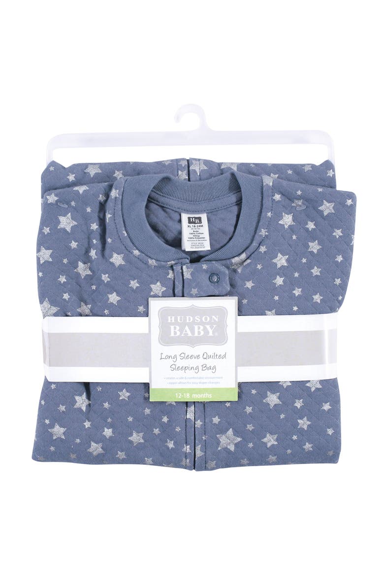 Premium Quilted Long-Sleeve Sleep & Wear Comfort Layer, Alternate, color, Blue Silver Star