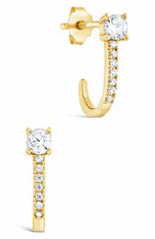 Sterling Forever Cubic Zirconia Pavé Drop Earrings