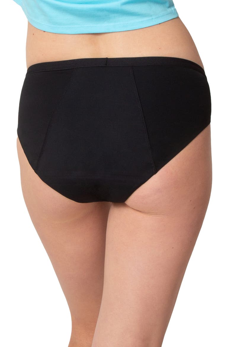 Teen Period & Leak Proof Super Heavy Absorbency Hipster Panties, Alternate, color, BLACK