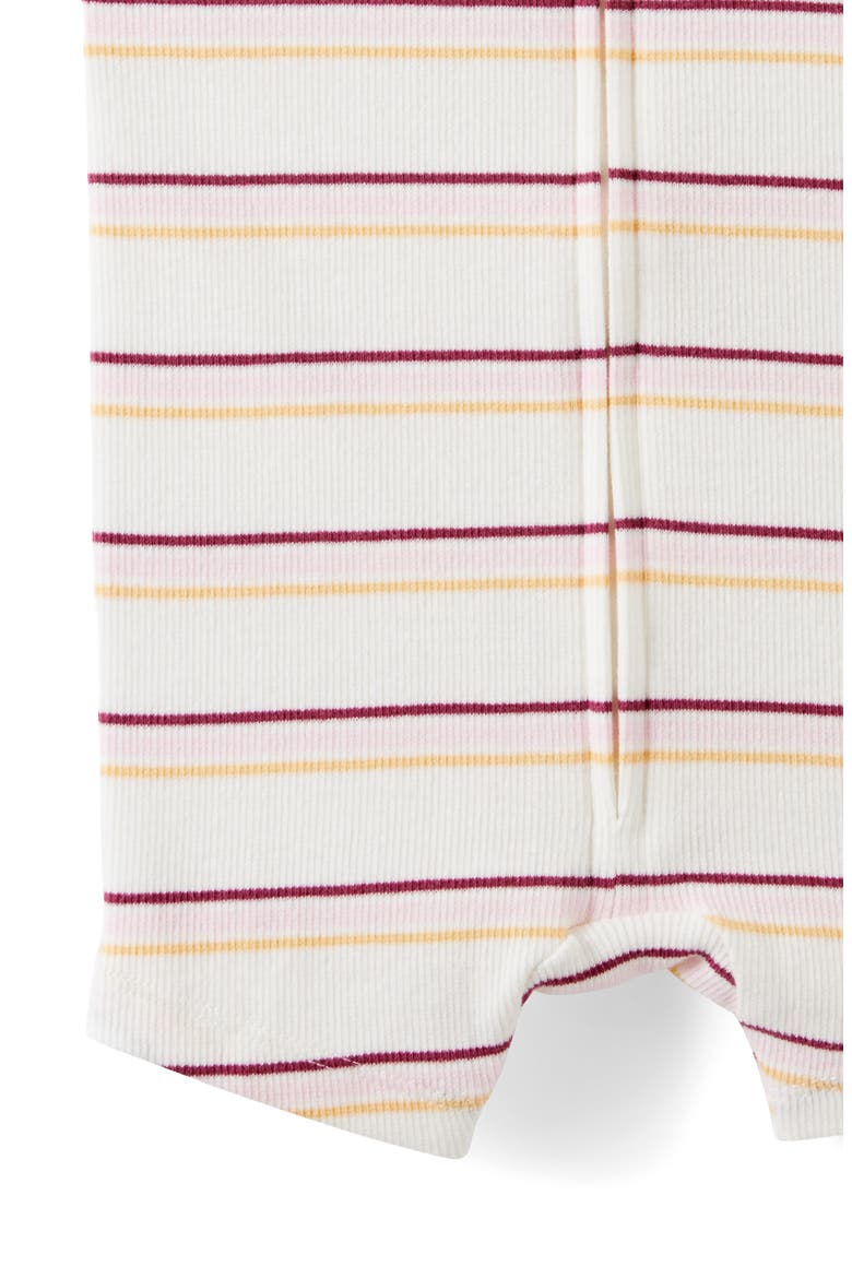 The Billie Short Sleeve Zip Romper, Alternate, color, Vanilla-Tea Party Pink Max