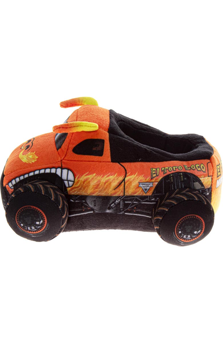 Monster Jam Boys' 3D Plush Slippers, Alternate, color, Orange Black