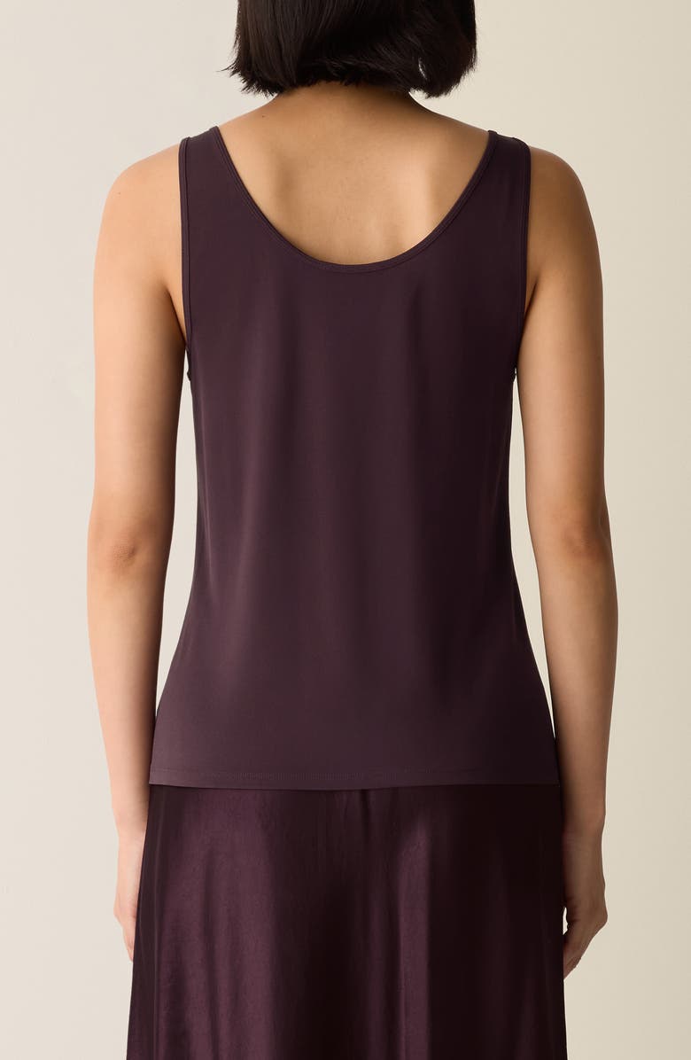 Eileen Fisher Slim Fit Scoop Neck Silk Tank, Alternate, color, Cassis