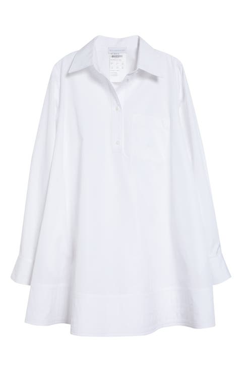 Long Sleeve Poplin Mini Shirdress